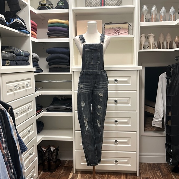 dollhouse Women's Blizzard Blue Denim Overalls - Picture 1 of 2